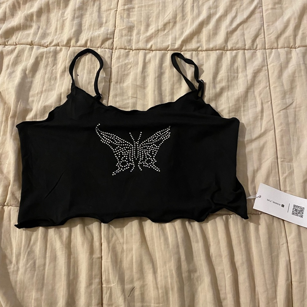 Jewel butterfly crop top